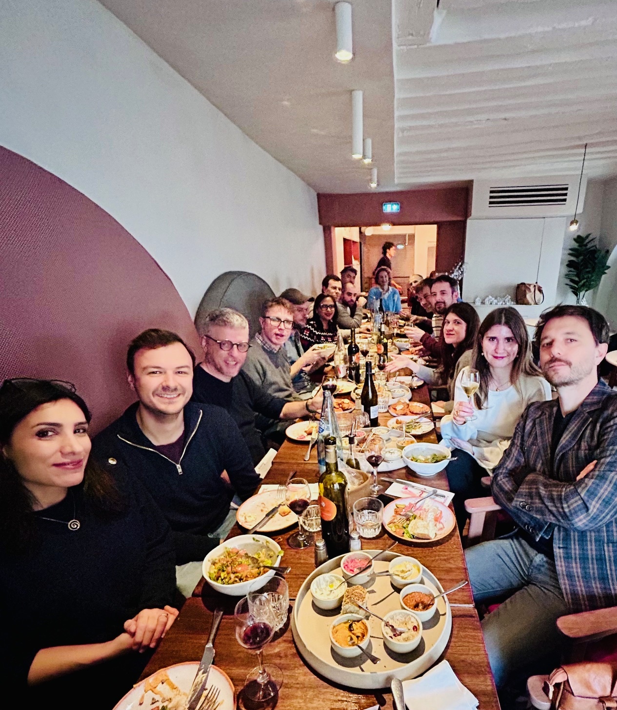 Farah Kodeih and IÉSEG colleagues sharing a meal